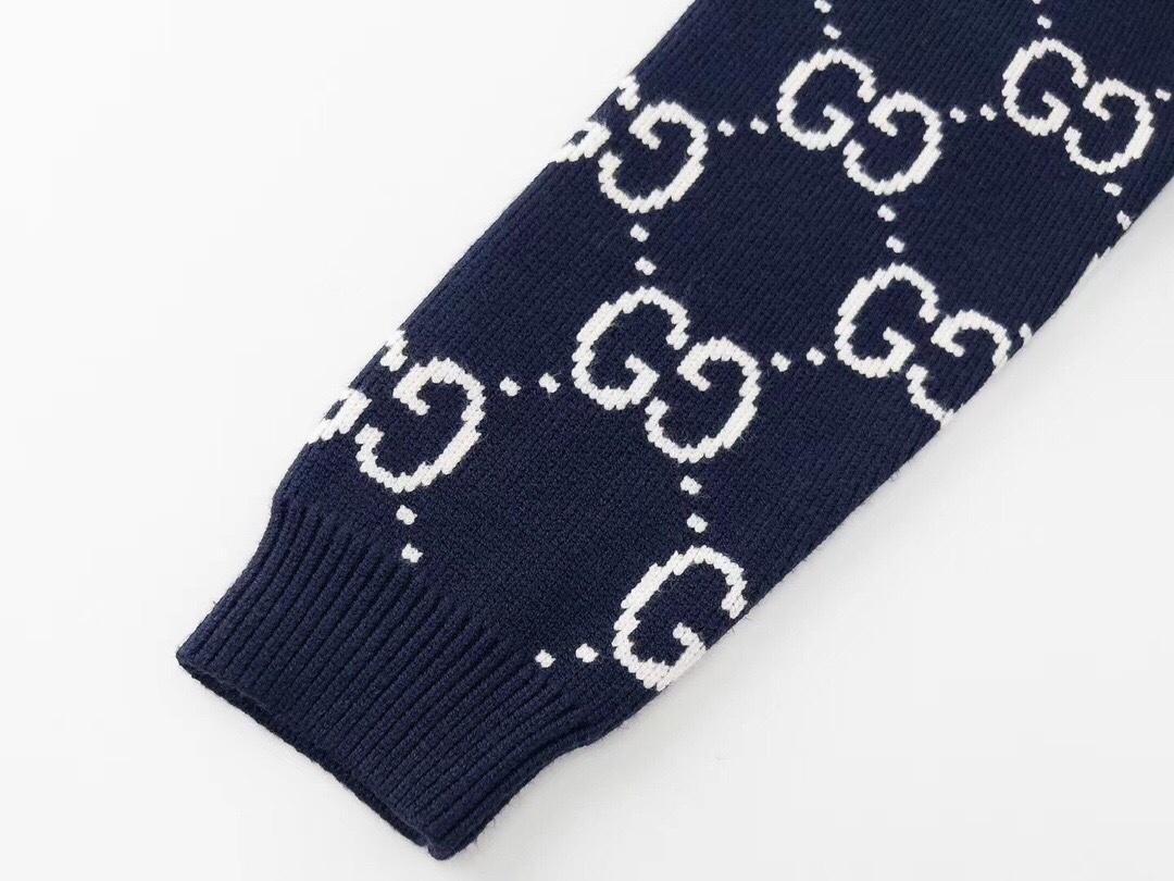 Suéter Gucci GG Monogram Jacquard – Navy/White vista 5