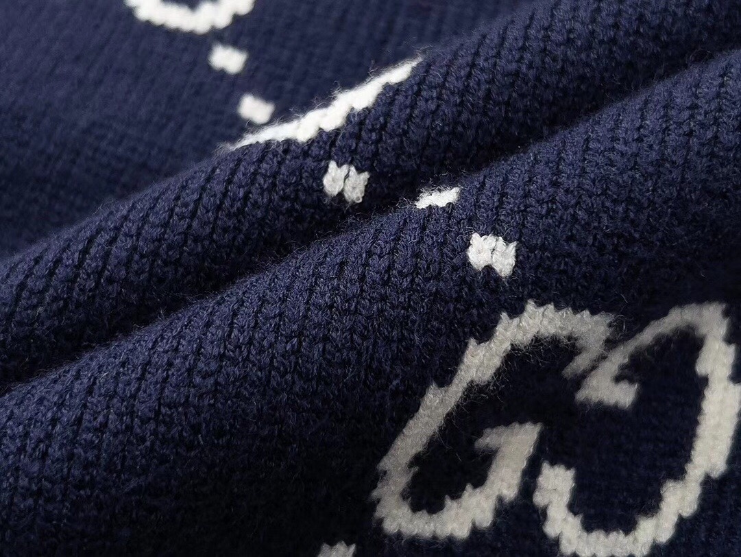 Suéter Gucci GG Monogram Jacquard – Navy/White vista 7