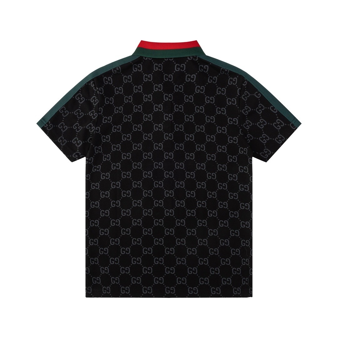 Polo Masculina Gucci Monogram Preta vista 2