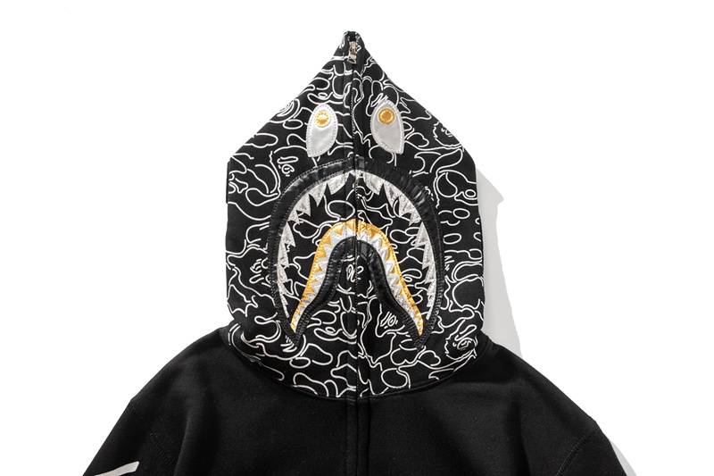BAPE x Hajime Sorayama Shark Full Zip Hoodie Black vista 4