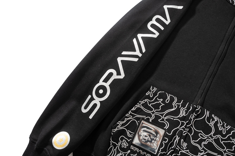 BAPE x Hajime Sorayama Shark Full Zip Hoodie Black vista 5