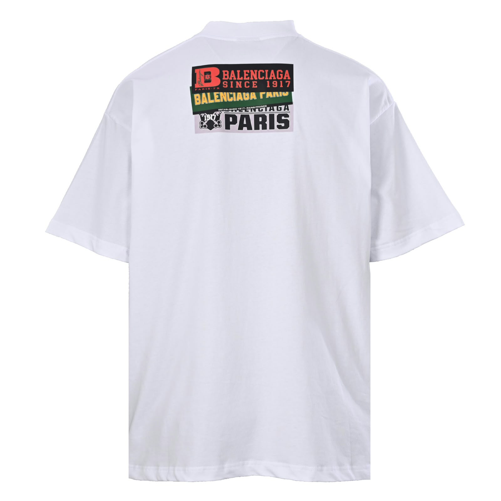 Camiseta Balenciaga Bumper Stickers Medium Fit – Branca vista 2