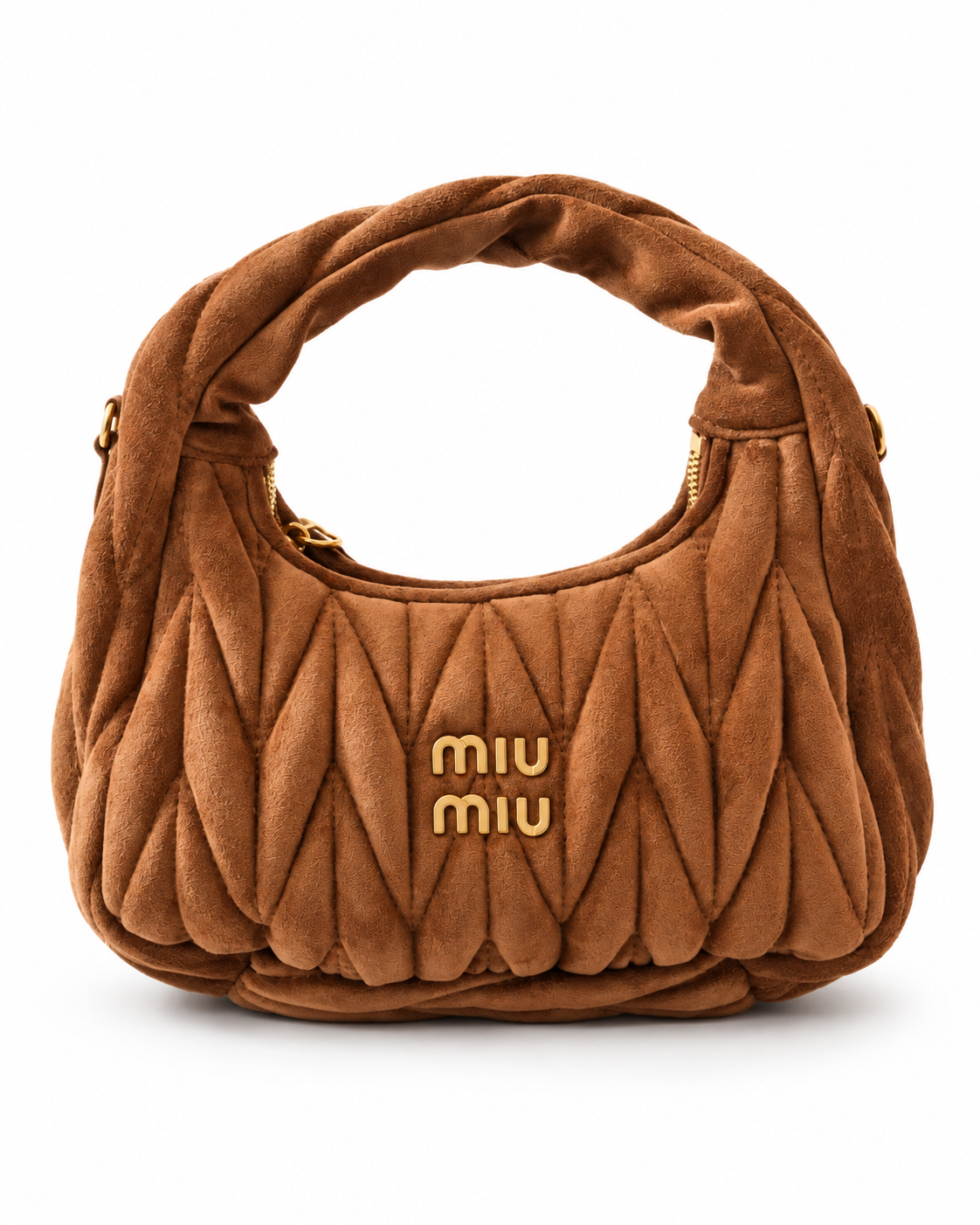 Bolsa estilo Wander Matelassê em Camurça – Caramelo vista 4