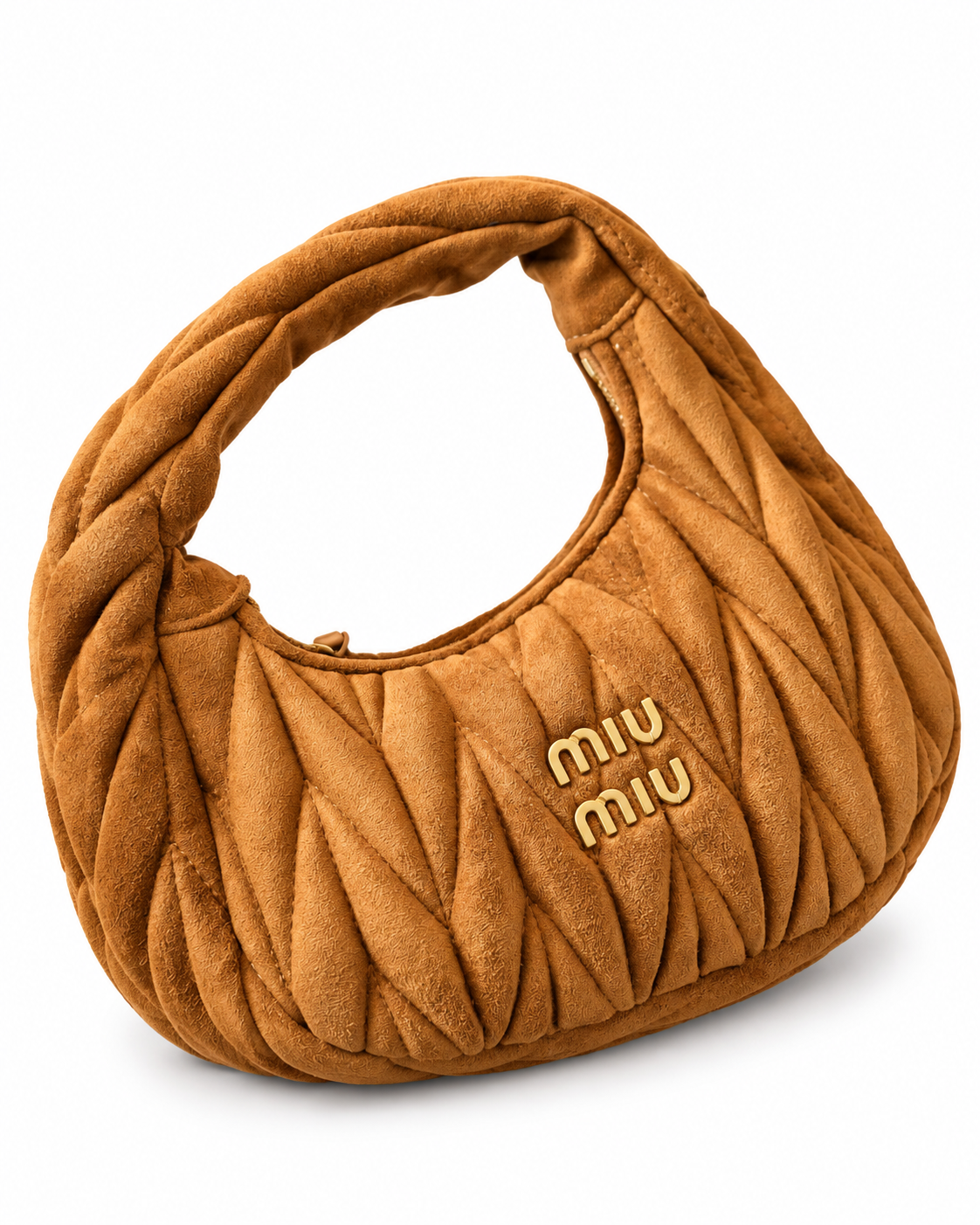 Bolsa estilo Wander Matelassê em Camurça – Caramelo vista 6